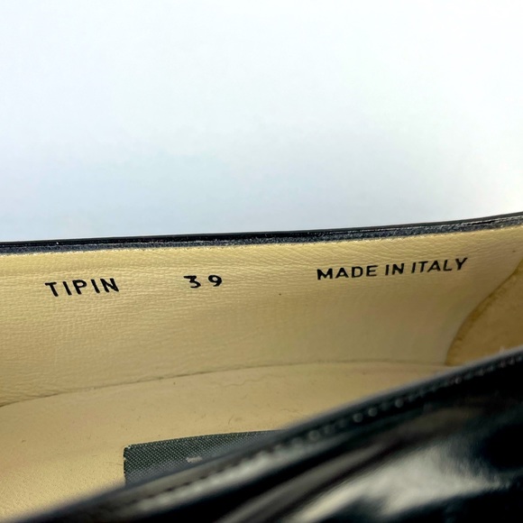 Bally Tipin Style Flex Black Leather Heels Gold Accent Size 39 - Picture 11 of 13